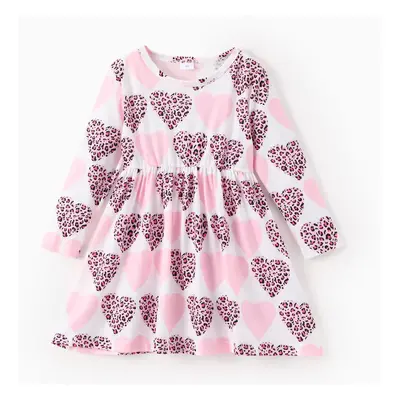 Toddler Girl Valentine's Day Dress with Heart Print