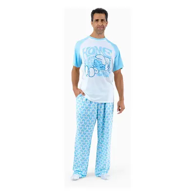 The Smurfs Family matching 2pcs Valentine's Day Heart Pattern Lapel Pajamas Set(Flame Resistant)