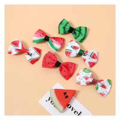 6-pack Fruit Flower Pattern Ribbed Hair Clip for Girls