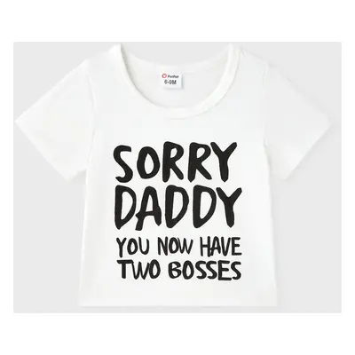 Baby Boy/Girl 95% Cotton Short-sleeve Letter Print Tee