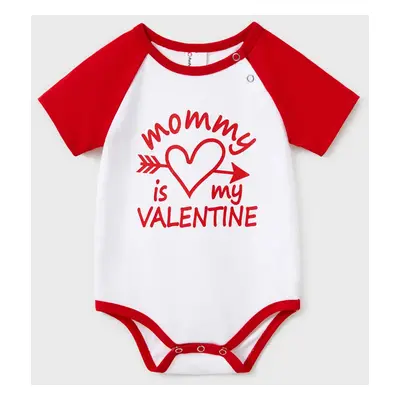 Valentine's Day Mommy and Me Cotton Letter Print Short-sleeve Tops