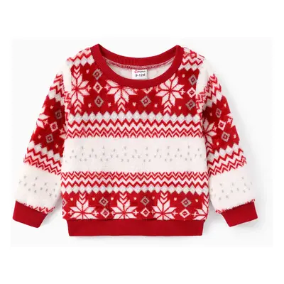 Christmas Baby Boy/Girl Snowflake Flannel Sweatshirt