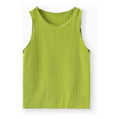 Toddler Girl Solid Color Lettuce Trim Tank Top