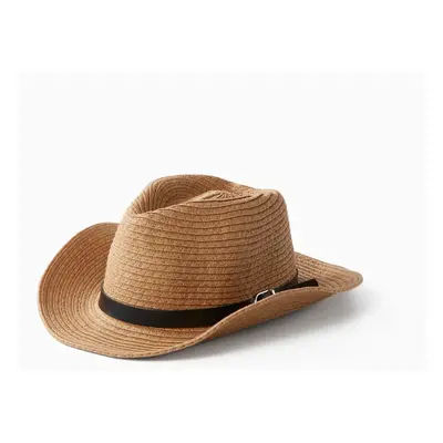 Daddy and Me Solid color western cowboy straw hat, 100% bamboo pulp fiber material