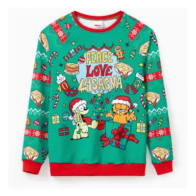 Garfield Family matching 1pc Christmas Food Pattern Colorblock Long-sleeve Sweatshirt/Jumpsuit