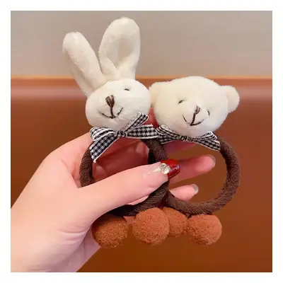 2-pack Toddler/kids Cartoon bear rabbit hair rope