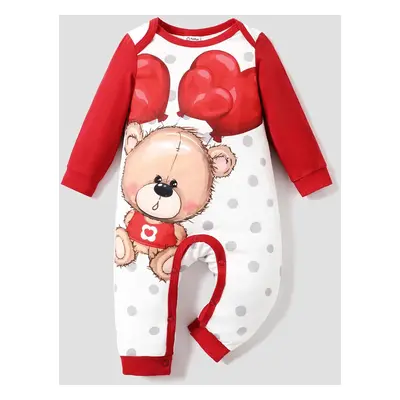 Valentine's Day Baby Girl/Boy Sweet Animal-patterned Jumpsuit