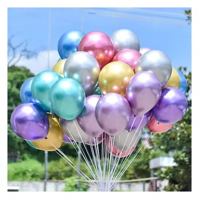 10Pcs Metallic Chrome Balloons Birthday, Wedding, Graduation Season Decoration