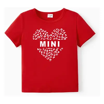 Valentine's Day Cotton Tops Family Matching Letter T-Shirt.