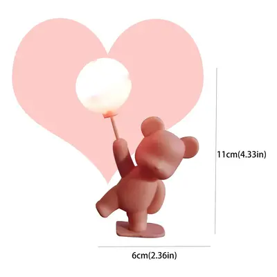 Confession Balloon Bear with Lights - Romantic Cake Decoration for Valentine's Day