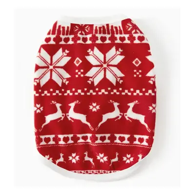 Christmas Family Matching Long-sleeve Allover Deer & Snowflake Print Red Thickened Polar Fleece 