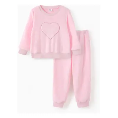 2PCS Toddler Girl Sweet Heart-shaped Set