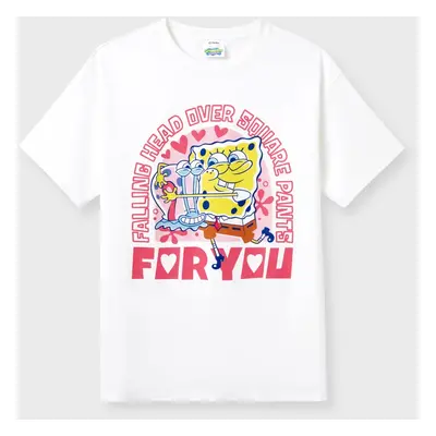 SpongeBob SquarePants Family matching 1pc Valentine's Day Character Heart Pattern Cotton Top/jum