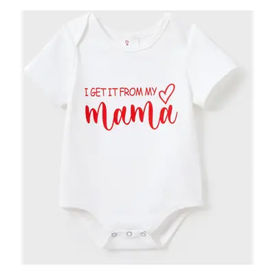 Valentine's Day Mommy and Me Cotton Letter Print Short-sleeve Tops