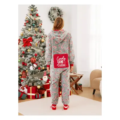 Onesies Pajamas Matching Christmas Outfits Candy Cane Pattern (Glow in the Dark)