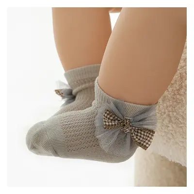 Summer Thin Mesh Baby Socks with Cute Bow Princess Design