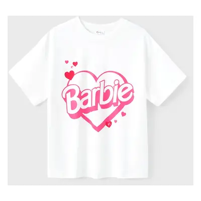 Barbie Mommy And Me 1pc Cotton Valentine's Heart Pattern Short-sleeve Top