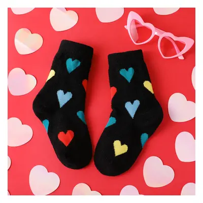 Toddler/kids Coral velvet fashionable warm love socks