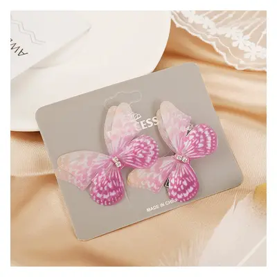 Butterfly Crystal Diamond Decor Hair Clip for Girls