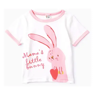 Baby Girl Easter Childlike Rabbit Pattern Tee