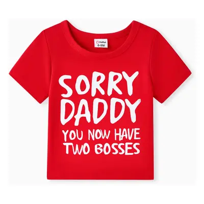 Baby Boy/Girl 95% Cotton Short-sleeve Letter Print Tee