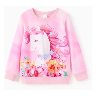 Kids Girl Elephant or Unicorn Print Long-sleeve Pullover