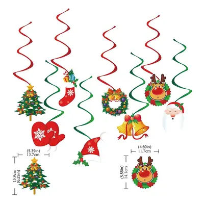 Christmas Party Spiral Decoration Set with Reindeer Bells for Christmas Tree