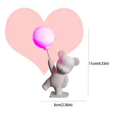 Confession Balloon Bear with Lights - Romantic Cake Decoration for Valentine's Day