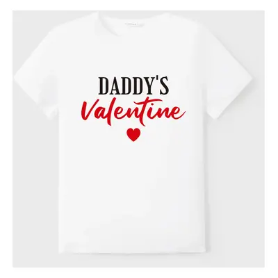 Valentine's Day Family Matching Cotton Letter Short Sleeve Tops