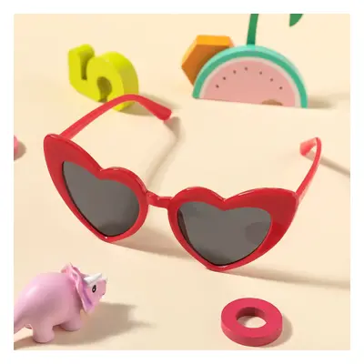 Kids Glasses Trendy Heart Plastic Frame Decorative Glasses (Random Glasses Case Color)