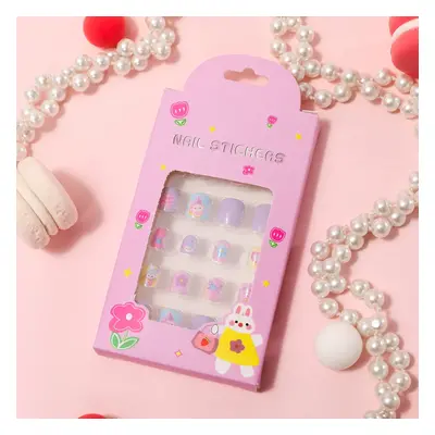 24-pack Toddler/kids Girl Childlike Cute Cartoon Jelly Resin Removable Nail Stickers