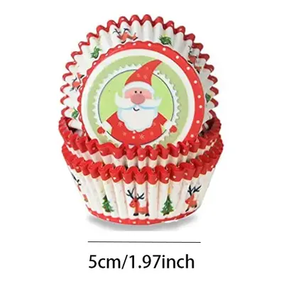 100pcs Christmas Printed Greaseproof Paper Cupcake Liners Baking Tool