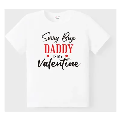 Valentine's Day Family Matching Cotton Letter Short Sleeve Tops