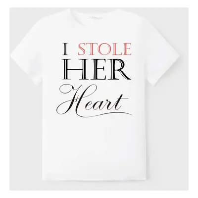 Valentine's Day Cotton Tee Couples Letter Print Short-sleeve Tops