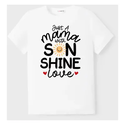 Valentine's Day Mommy and Me Matching Letter Print Short-sleeve Tops