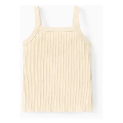 Baby Girl 95% Cotton Ribbed Solid Cami Top