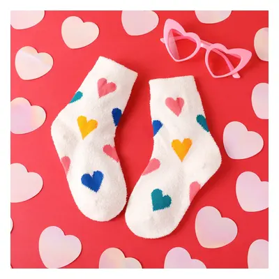 Toddler/kids Coral velvet fashionable warm love socks