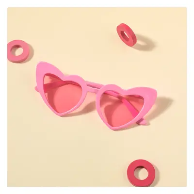 Kids Glasses Trendy Heart Plastic Frame Decorative Glasses (Random Glasses Case Color)