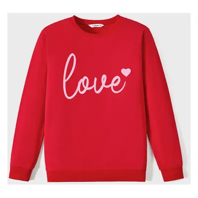 Valentine's Day Letter Long-sleeve Tops for Mommy and Me