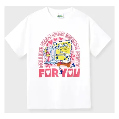 SpongeBob SquarePants Family matching 1pc Valentine's Day Character Heart Pattern Cotton Top/jum