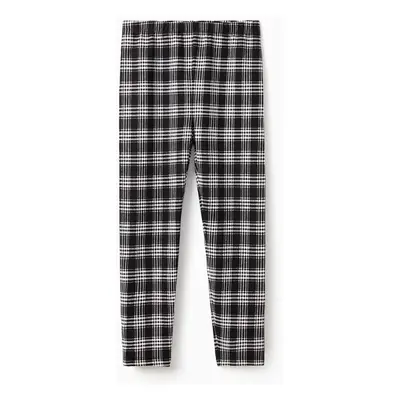 Kid Girl Houndstooth Grid Leggings