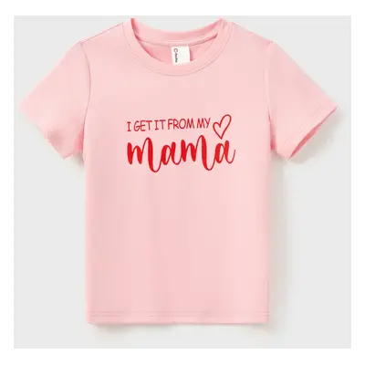 Valentine's Day Mommy and Me Cotton Letter Print Short-sleeve Tops