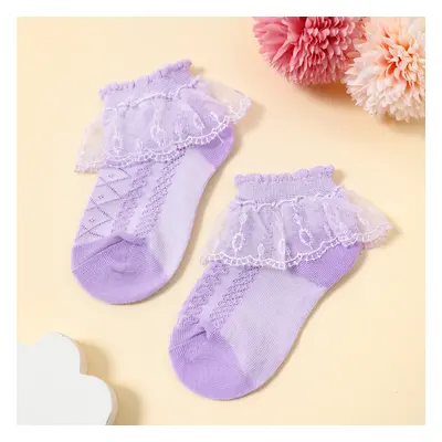 Baby / Toddler / Kid Lace Trim Pure Color Breathable Socks Dance Socks