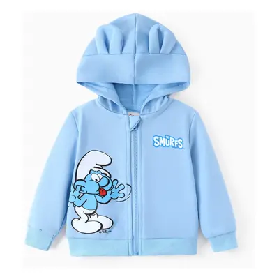 The Smurfs Baby/Toddler Boy/Girl 1pc 3D Ears Character Pattern Zipper Hooded Jacket