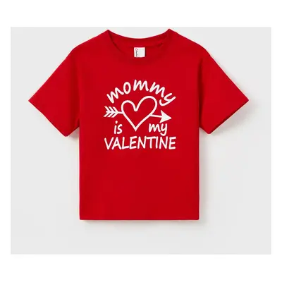 Valentine's Day Mommy and Me Cotton Letter Print Short-sleeve Tops