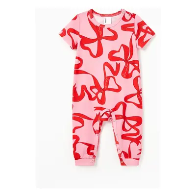 Valentine's Day Mommy and Me Heart-Shaped Pink Pajamas Set