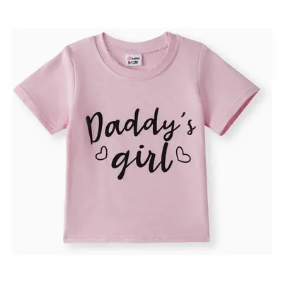 Baby Boy/Girl 95% Cotton Short-sleeve Letter Print Tee