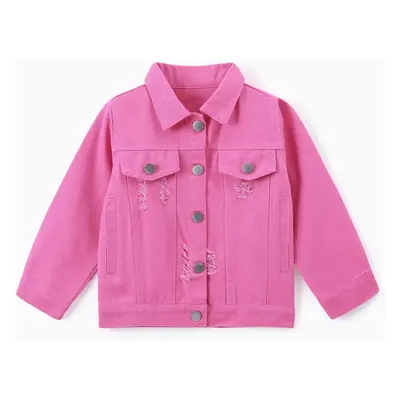 Toddler Girl Basic Solid color Denim 100% cotton Coat/Jacket