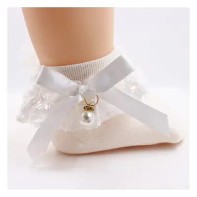 Baby / Toddler Girl Bow Decor Lace Design Pearl Decor Socks