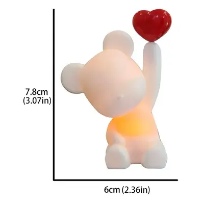 Confession Balloon Bear with Lights - Romantic Cake Decoration for Valentine's Day